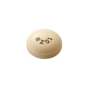 ロゼレムＳの錠剤(直径7.1mm・厚み3.6mm・重さ135mg)を実物大で示した画像